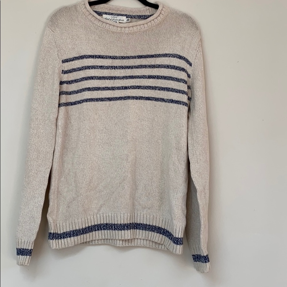 H&M Cream and Navy Striped Sweater